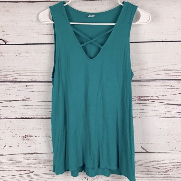 Old Navy Turquoise Criss Cross Tank - Picture 1 of 4